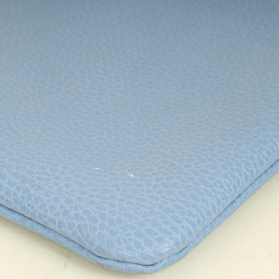 Gucci Light Blue Bamboo Clutch Bag