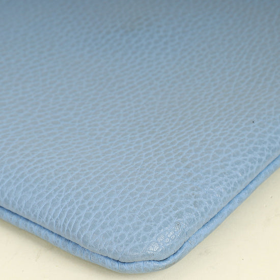 Gucci Light Blue Bamboo Clutch Bag