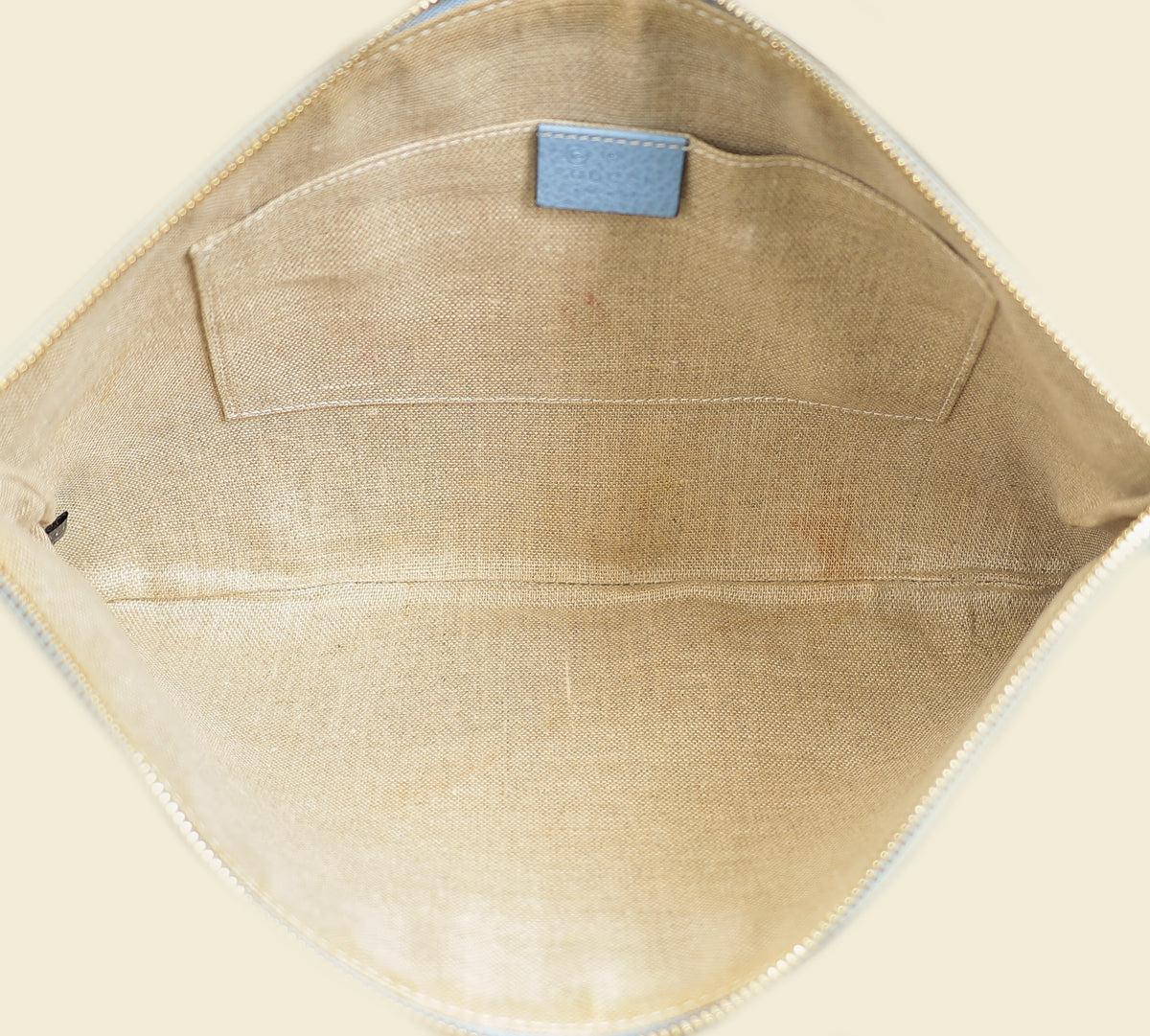 Gucci Light Blue Bamboo Clutch Bag