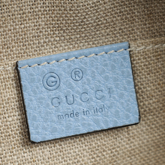 Gucci Light Blue Bamboo Clutch Bag