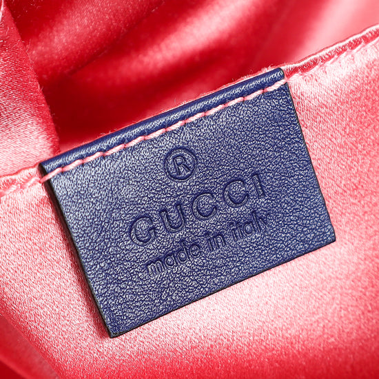 Gucci Dark Blue GG Marmont Velvet Small Shoulder Bag