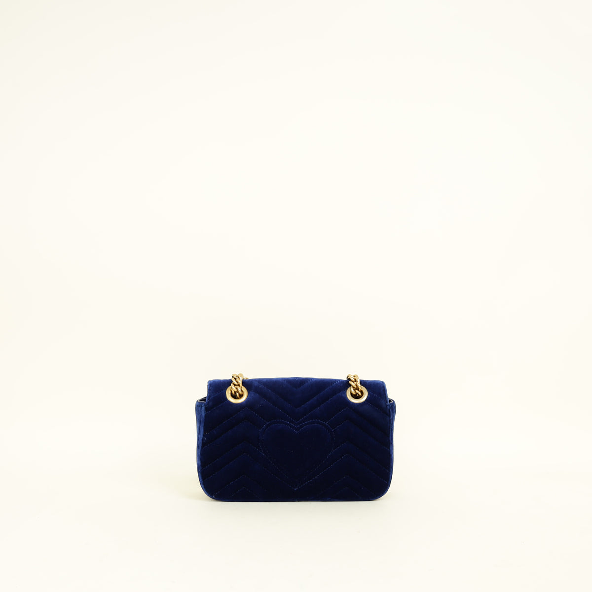 Gucci Dark Blue GG Marmont Velvet Small Shoulder Bag