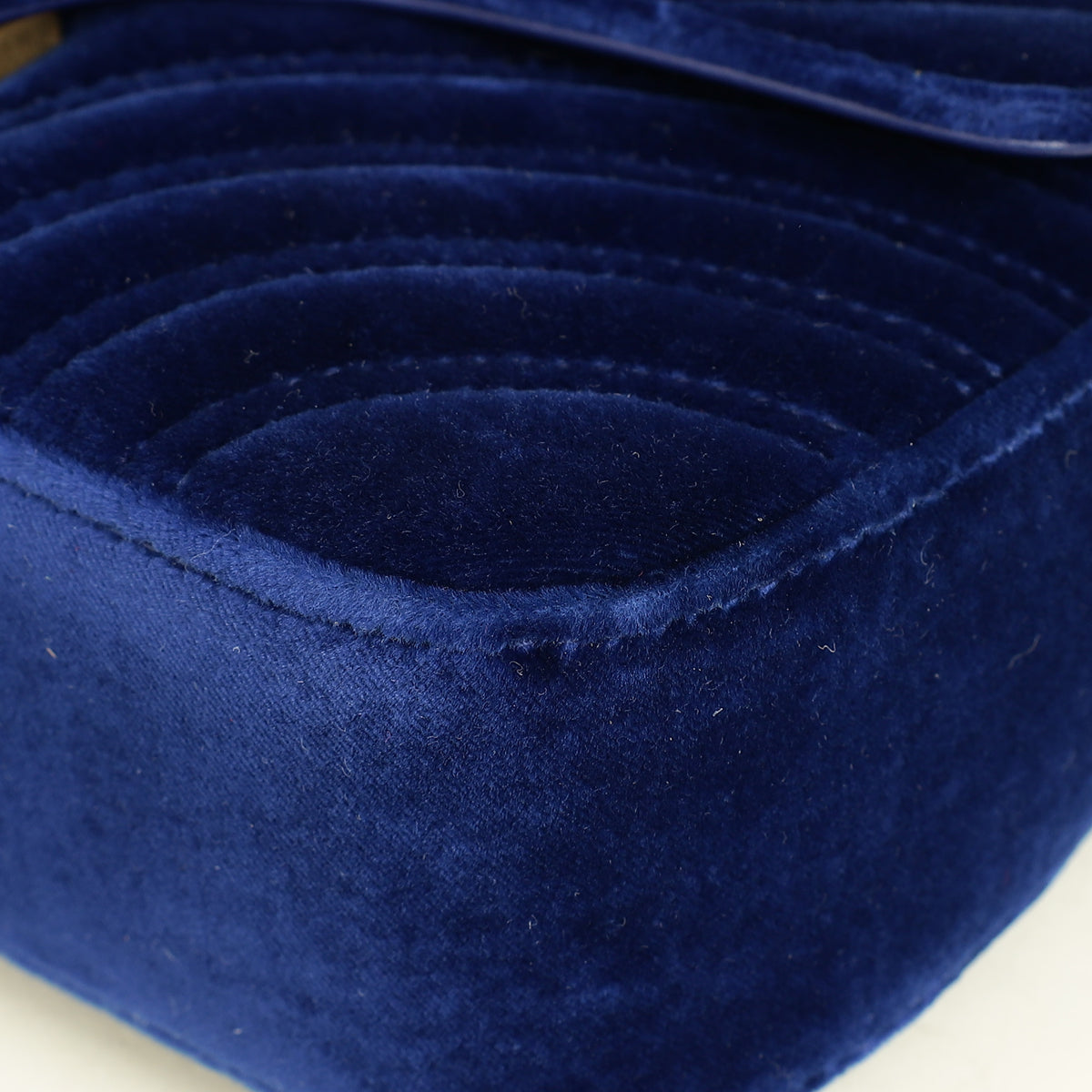 Gucci Dark Blue GG Marmont Velvet Small Shoulder Bag