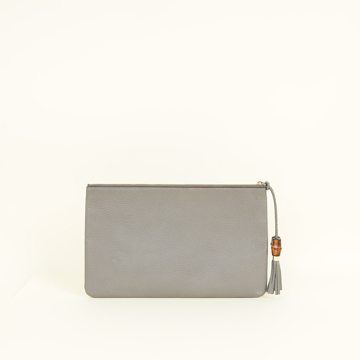 Gucci Grey Bamboo Clutch Bag