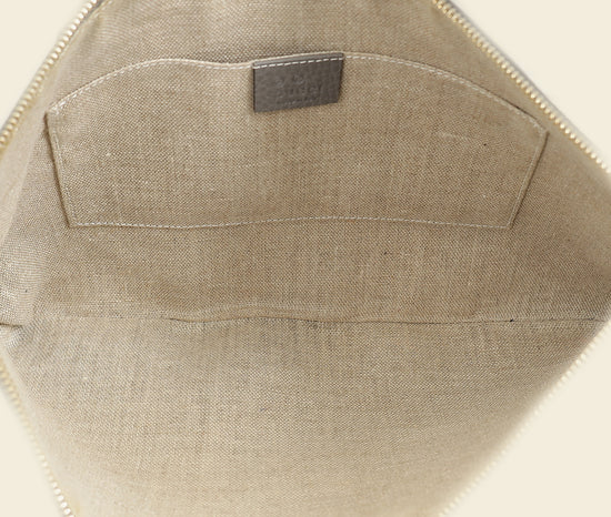 Gucci Grey Bamboo Clutch Bag