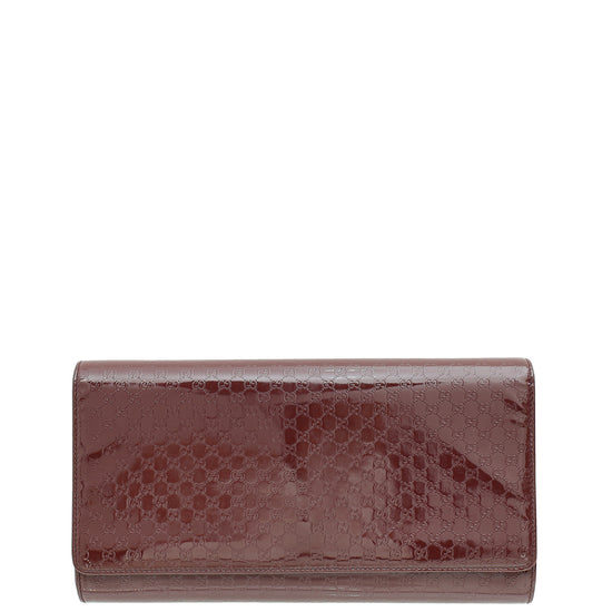 Gucci Burgundy GG Microguccissima Medium Broadway Clutch