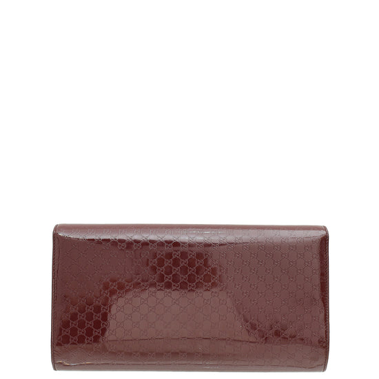 Gucci Burgundy GG Microguccissima Medium Broadway Clutch