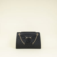 Gucci Black Guccissima Emily Large Shoulder Bag