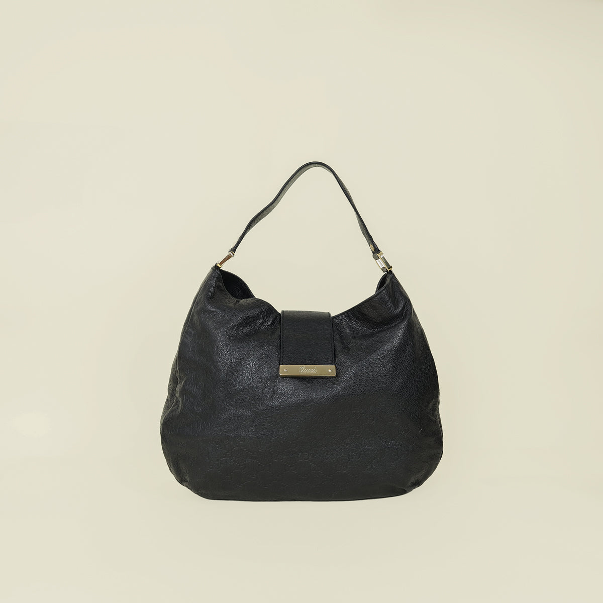 Gucci Black GG Guccissima Ladies Hobo Bag-Handbags-Gucci-THE CLOSET