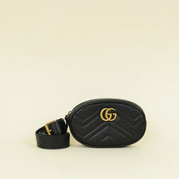 Gucci Black GG Marmont Mini Belt Bag