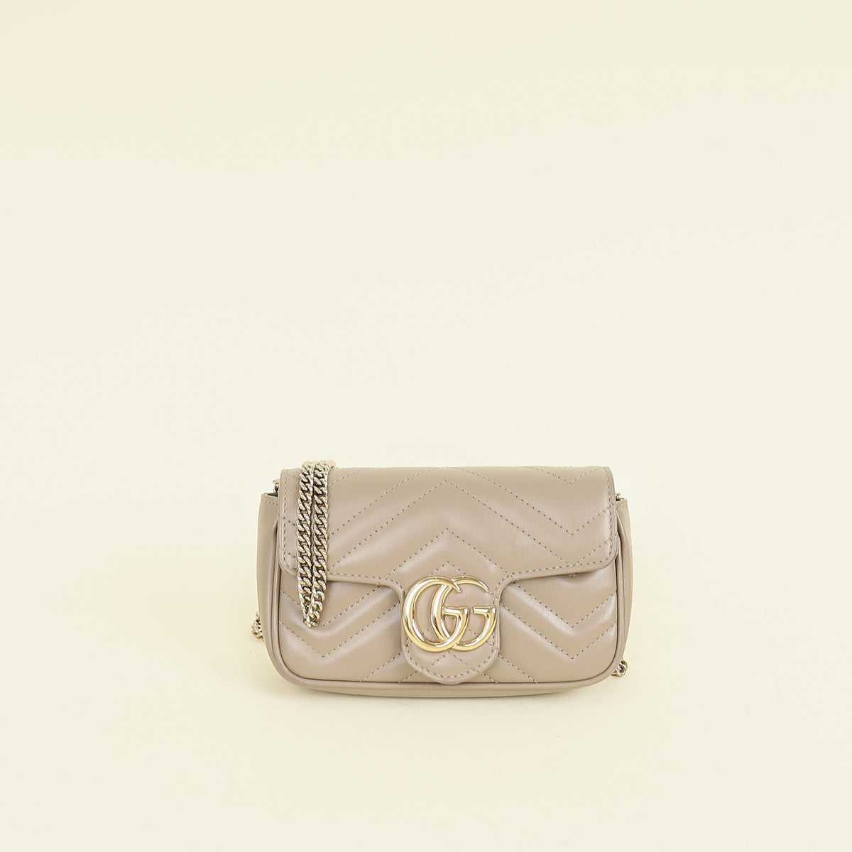 Gucci Taupe GG Marmont Mini Shoulder Bag-Gucci-Handbags-THE CLOSET