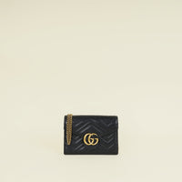 Gucci Black GG Marmont Wallet on Chain