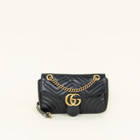 Gucci Black GG Marmont Matelasse Medium Shoulder Bag