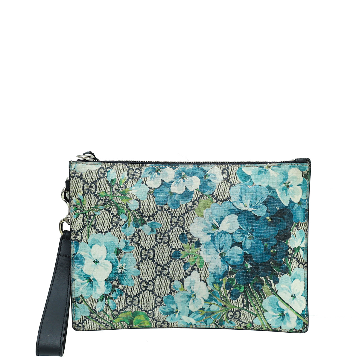 Gucci Multicolor GG Supreme Blooms Wristlet Zip Pouch-Gucci-THE CLOSET