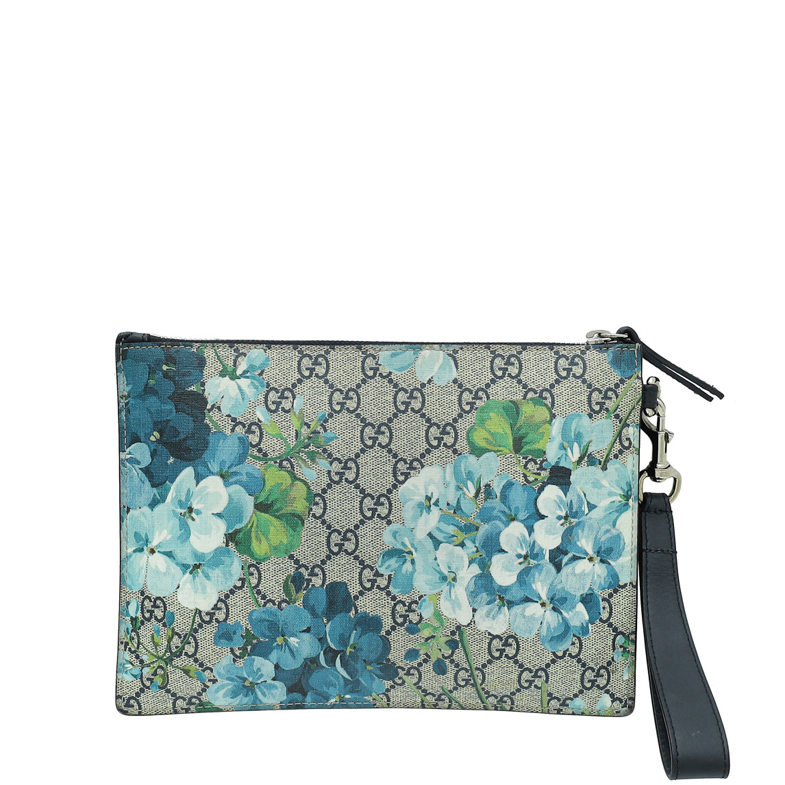 Gucci Multicolor GG Supreme Blooms Wristlet Zip Pouch-Gucci-THE CLOSET