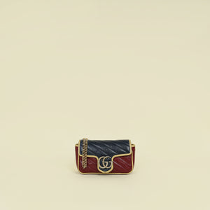 Gucci Tricolor GG Marmont Diagonal Striped Super Mini Bag