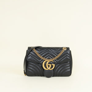 Gucci Black GG Marmont Large Shoulder Bag