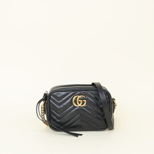 Gucci Black GG Marmont Mini Camera Bag