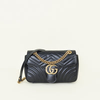 Gucci Black GG Marmont Medium Shoulder Bag