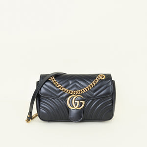 Gucci Black GG Marmont Medium Shoulder Bag