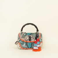 Gucci Multicolor Ltd. Ed. Beaded Tassel New Bamboo Top Handle Bag