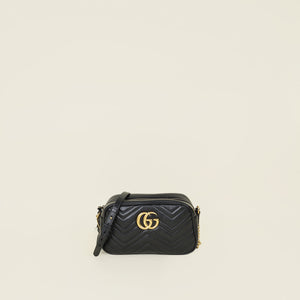 Gucci Black GG Marmont Small Camera Bag