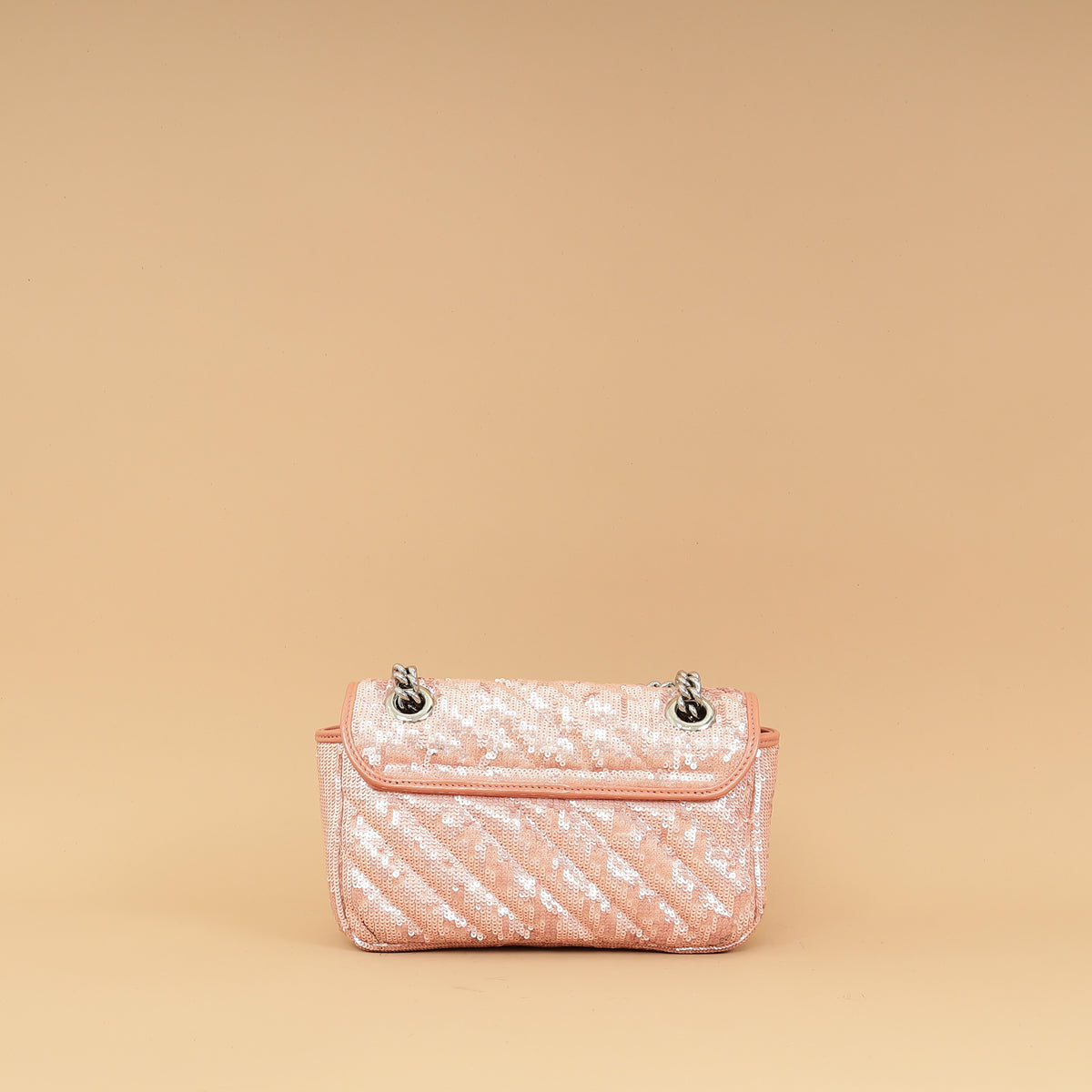 Gucci Pink Sequins GG Marmont Flap Small Shoulder Bag-Gucci-THE CLOSET