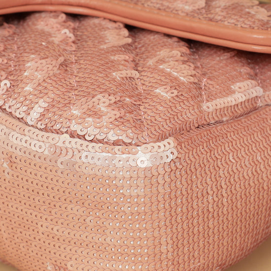 Gucci Pink Sequins GG Marmont Flap Small Shoulder Bag-Gucci-THE CLOSET