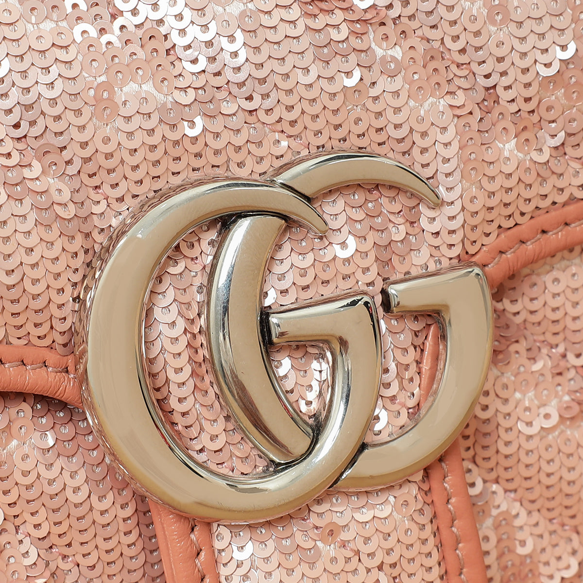 Gucci Pink Sequins GG Marmont Flap Small Shoulder Bag-Gucci-THE CLOSET