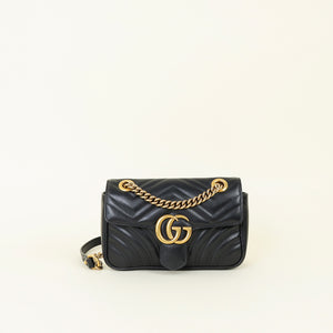 Gucci Black GG Marmont Small Shoulder Bag