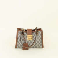 Gucci Bicolor GG Supreme Padlock Tote Small Bag