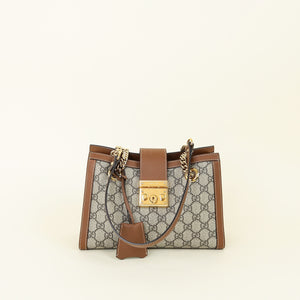 Gucci Bicolor GG Supreme Padlock Tote Small Bag