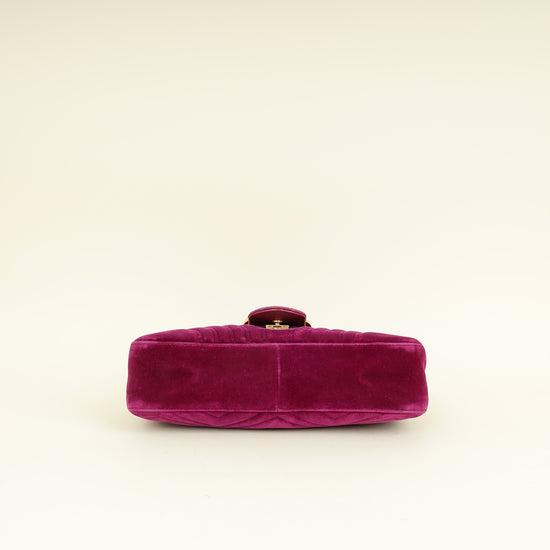Gucci Violet GG Marmont Velvet Large Shoulder Bag