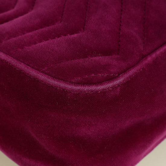 Gucci Violet GG Marmont Velvet Large Shoulder Bag