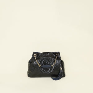 Gucci Dark Blue Soho Tassel Medium Tote Bag
