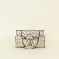 Gucci Metallic Champaigne Guccissima Emily Medium Shoulder Bag