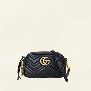 Gucci Black GG Marmont Camera Small Bag