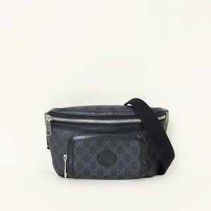 Gucci Black GG Supreme Retro Interlocking G Belt Bag
