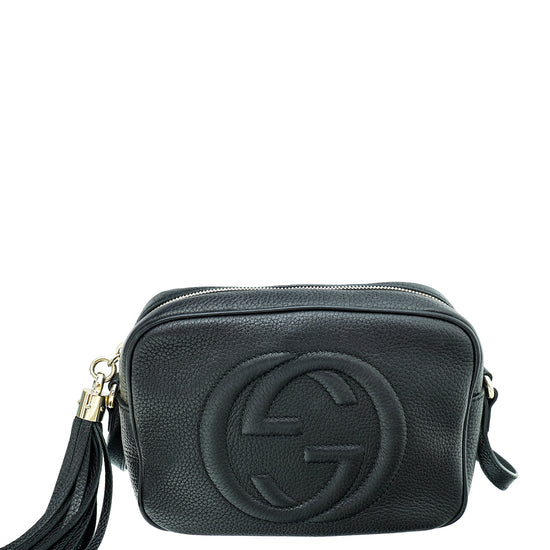 Gucci Black GG Disco Soho Camera Crossbody Small Bag