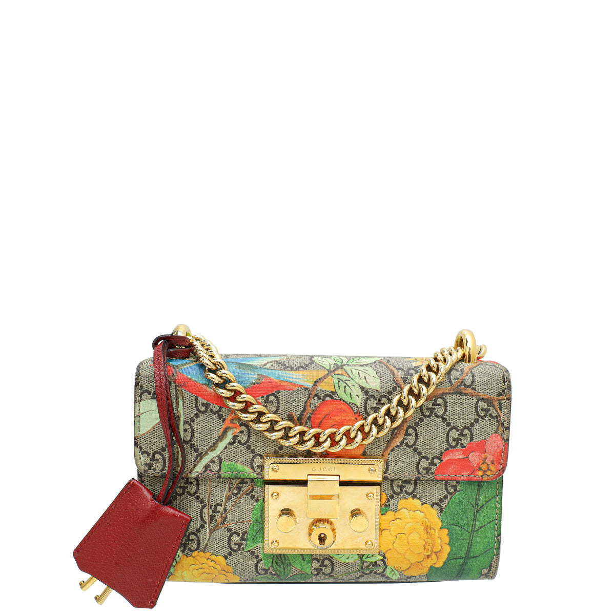 Gucci Multicolor GG Supreme Tian Print Padlock Small Chain Bag-Gucci-THE CLOSET