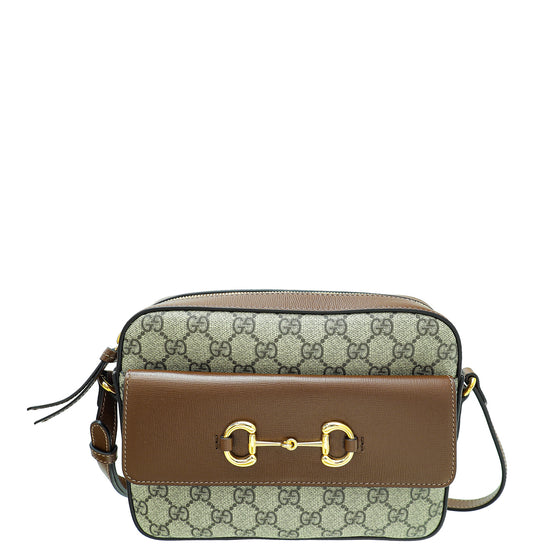 Gucci Bicolor GG Supreme Horsebit 1955 Shoulder Bag