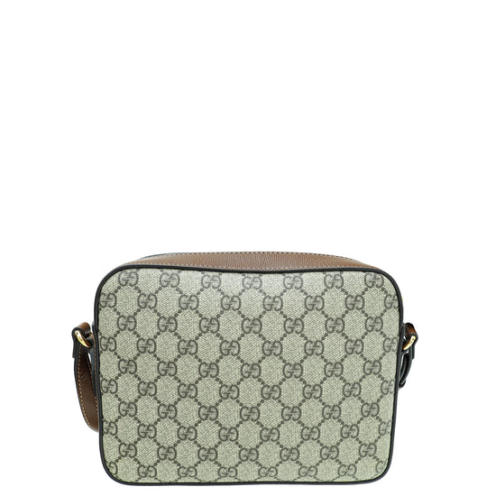 Gucci Bicolor GG Supreme Horsebit 1955 Shoulder Bag