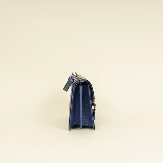 Gucci Blue Interlocking G Flap Small Shoulder Bag-Gucci-THE CLOSET