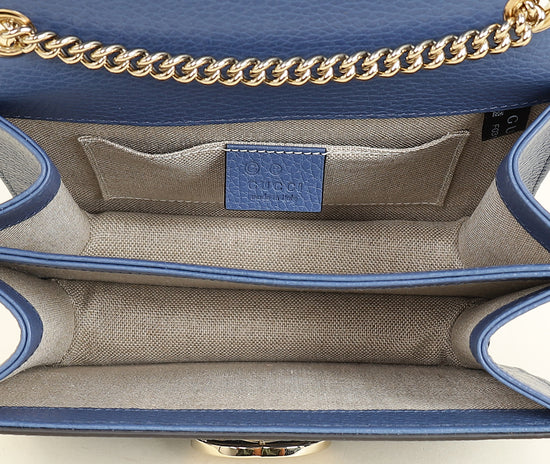 Gucci Blue Interlocking G Flap Small Shoulder Bag-Gucci-THE CLOSET