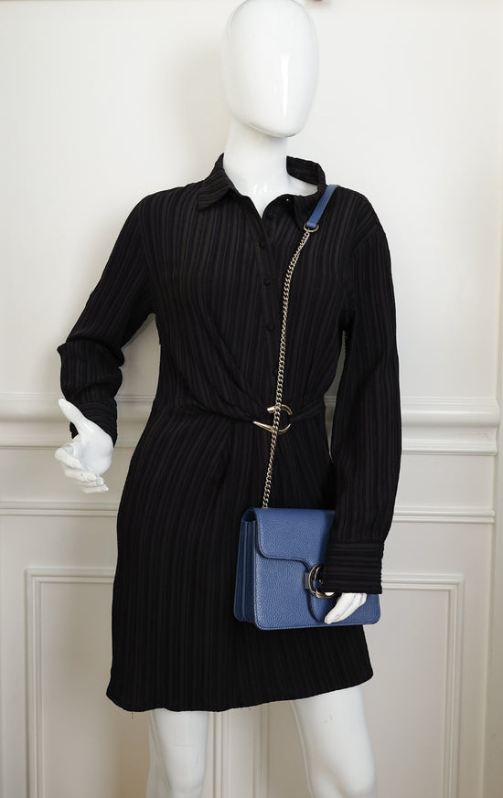 Gucci Blue Interlocking G Flap Small Shoulder Bag-Gucci-THE CLOSET