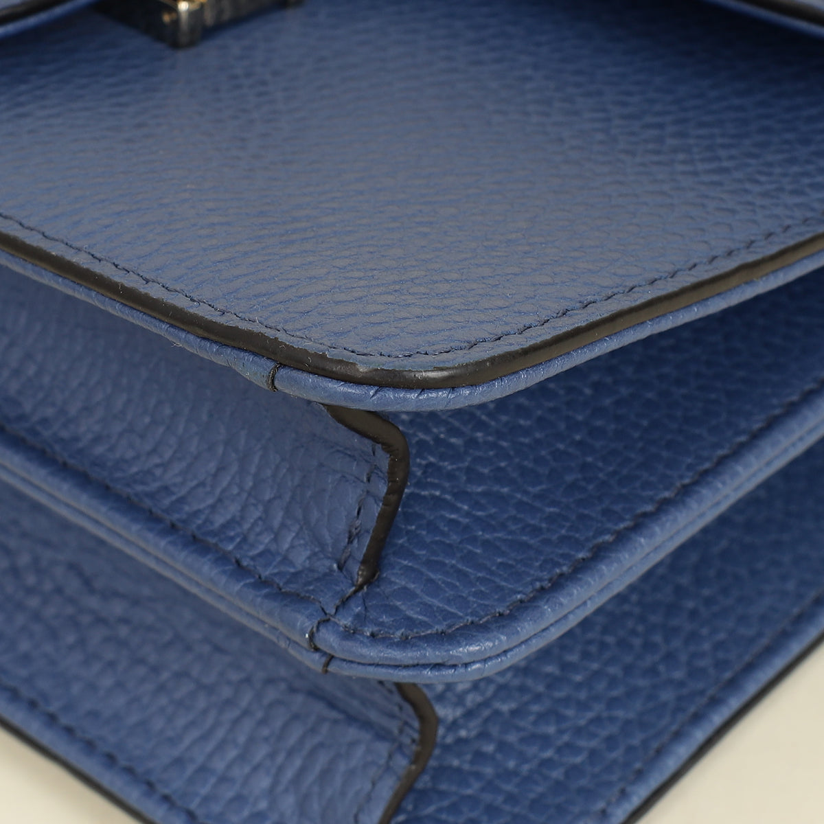 Gucci Blue Interlocking G Flap Small Shoulder Bag-Gucci-THE CLOSET