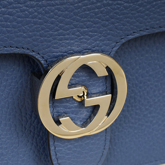 Gucci Blue Interlocking G Flap Small Shoulder Bag-Gucci-THE CLOSET