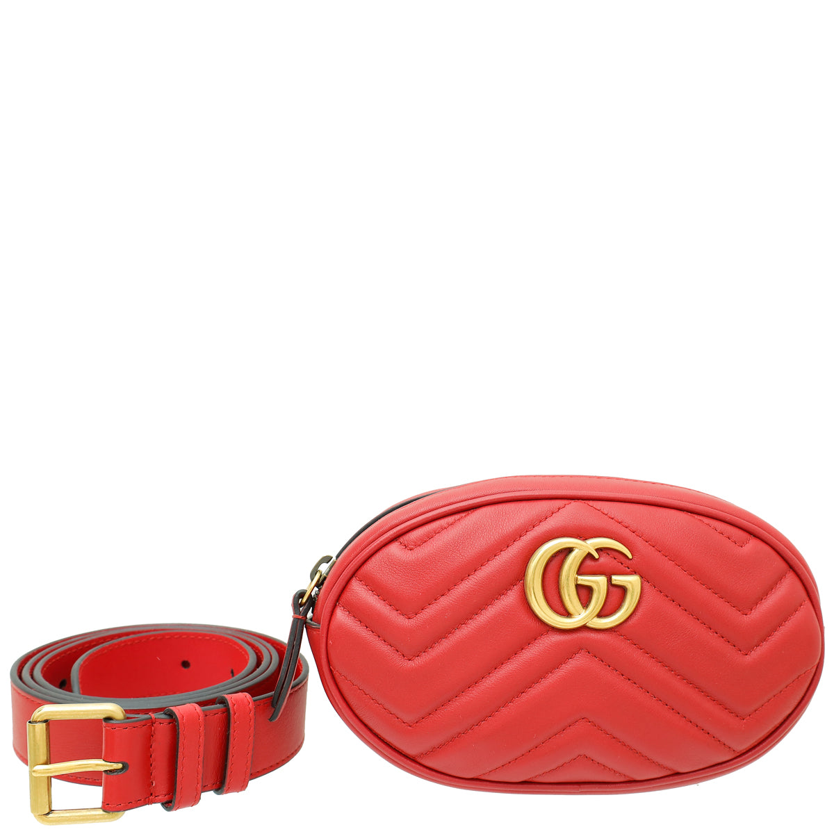 Gucci Red GG Marmont Mini Belt Bag-Gucci-THE CLOSET