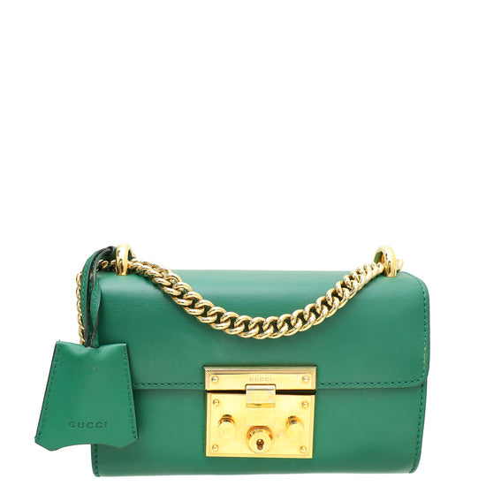 Gucci Green Padlock Chain Small Bag