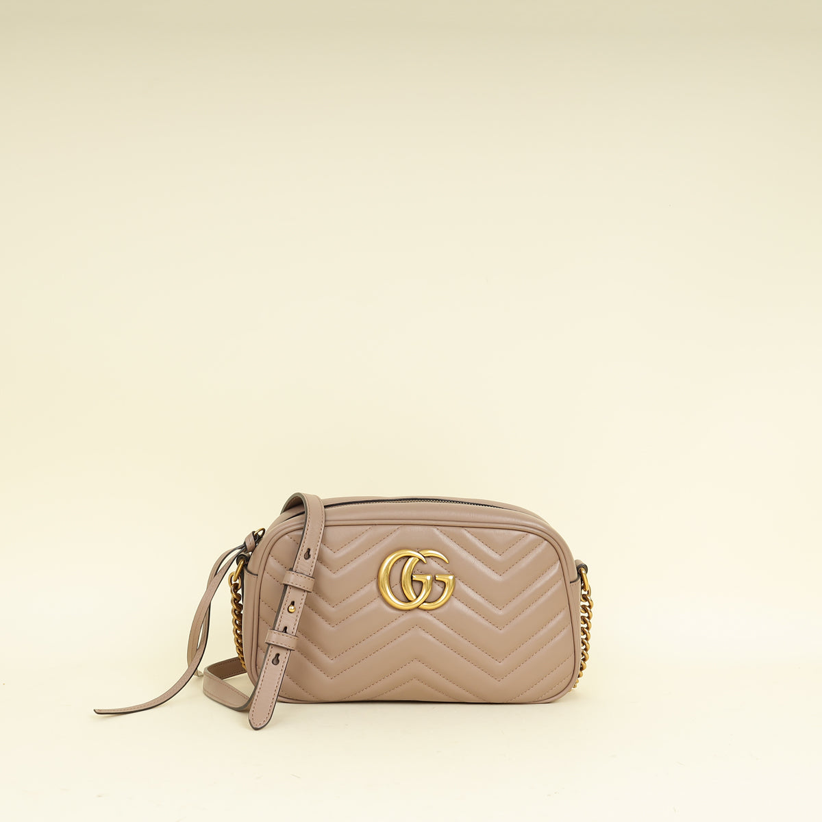 Gucci Taupe GG Marmont Small Camera Bag
